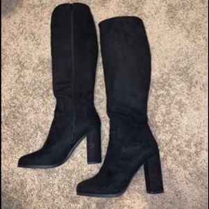 Black suede boots